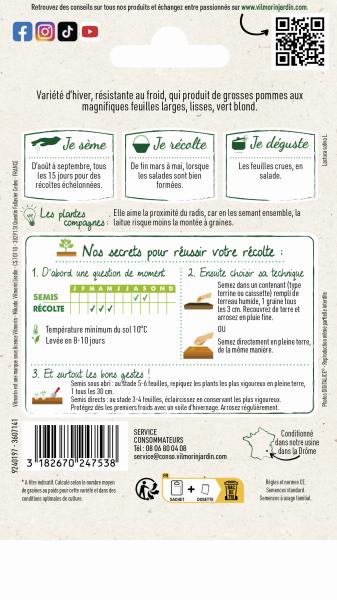 Potagères - Laitue d'Hiver Val d'Orge - MEDIA_PACKAGING_VERSO